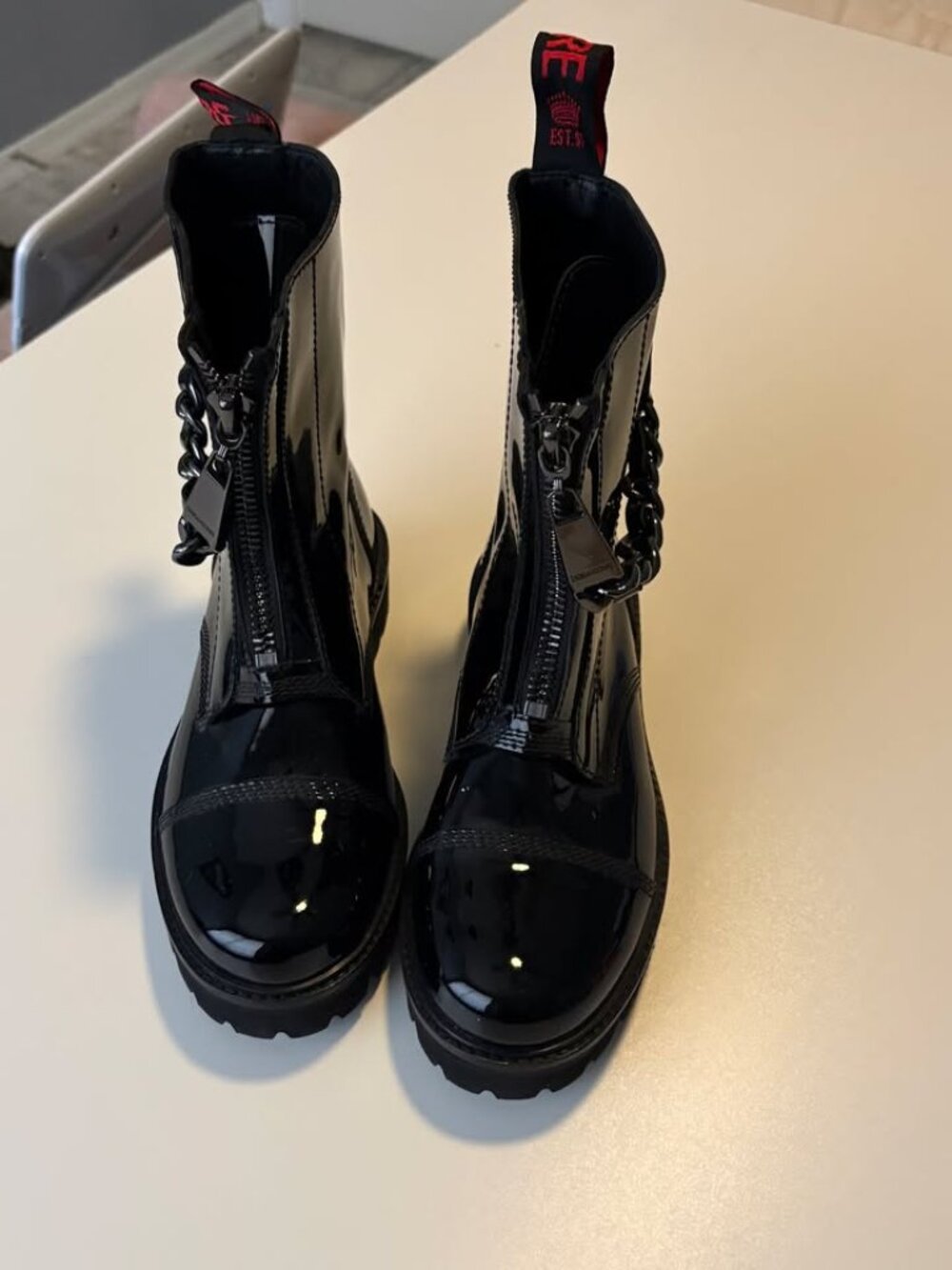 Zadig and Voltaire Black Boots with Chain Detail